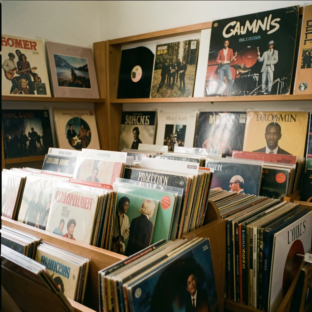 Vinyl record collection display